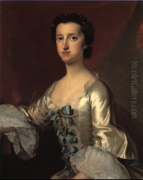 Portrait Of Dorothy Wynn, Mrs. Thomas Oil Painting by Thomas Hudson