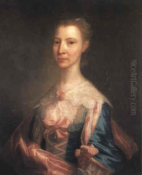 Retrato De Una Joven Dama Oil Painting by Thomas Hudson