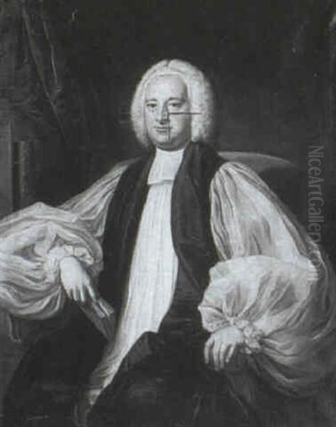 Portrait Of The Rev. Johnson Oil Painting by Thomas Hudson