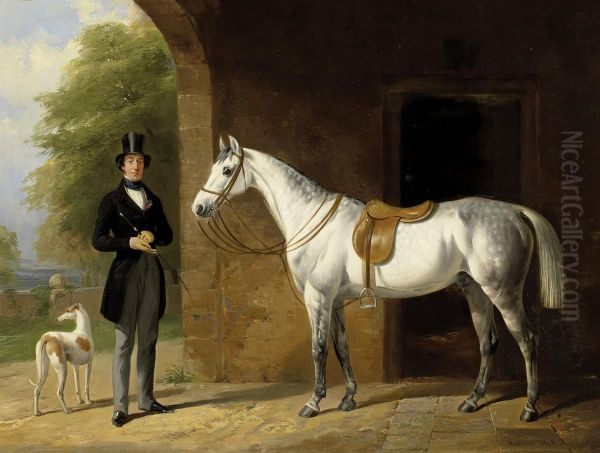 Rider With Horse Oil Painting by William Barraud