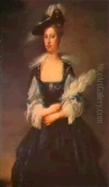 Portrait Of Elizabeth Dunch, Later Lady Oxenden Oil Painting by Thomas Hudson