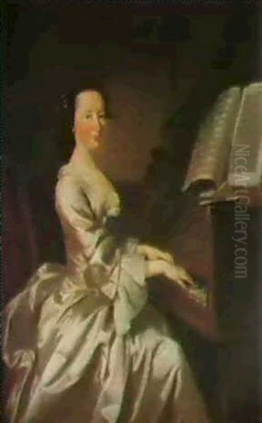 Portrait Of Mrs Benjamin Oil Painting by Thomas Hudson