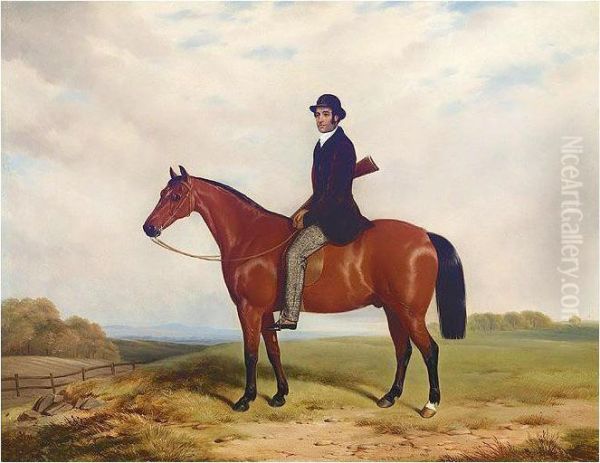 Portrait Of Sir Charles Booth On Horse Back by Henry Barraud