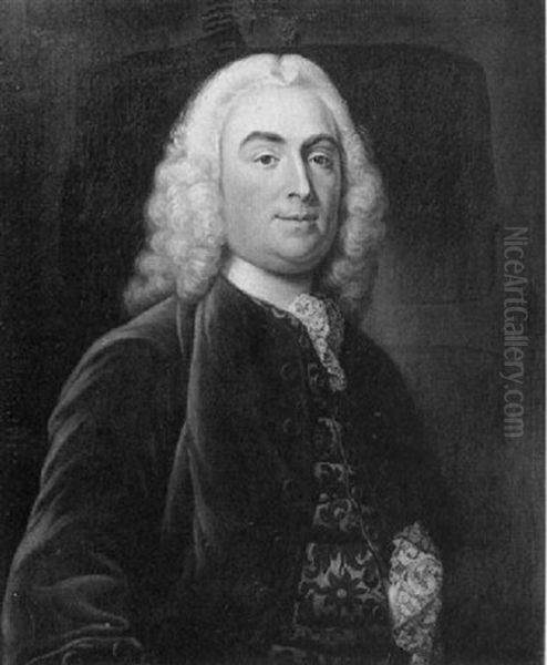 Portrait Of Bernard Gates (1685-1773) Oil Painting by Thomas Hudson