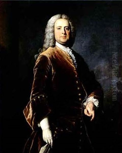 Portrait Of An Elegant Gentleman Oil Painting by Thomas Hudson