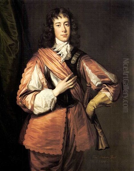 Portrait Of Richard Ray, Three-quarter Length, In Van Dyck Costume Oil Painting by Thomas Hudson