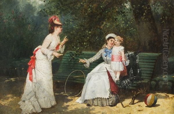 Afternoon In The Park Oil Painting by Charles Desire Hue