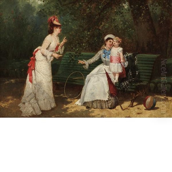 Afternoon In The Park Oil Painting by Charles Desire Hue