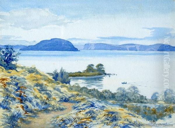 Lake Taupo Oil Painting by William Francis Barraud