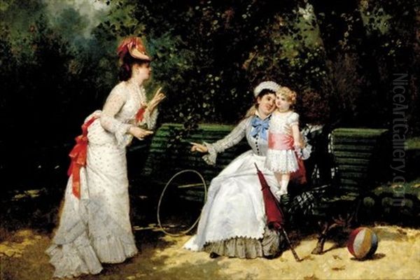 Afternoon In The Park Oil Painting by Charles Desire Hue