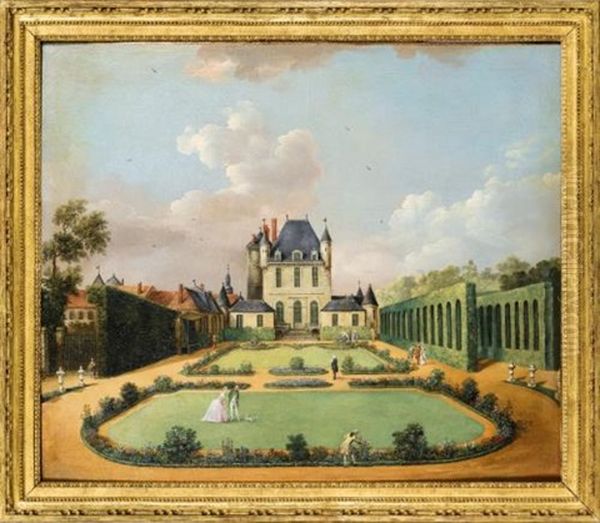 Views Of The Chateau De Mousseau At The Four Cardinal Points Oil Painting by Jean Francois Hue