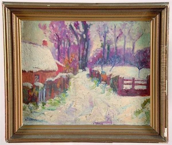 Campagne Enneigee Oil Painting by Madeleine Hue