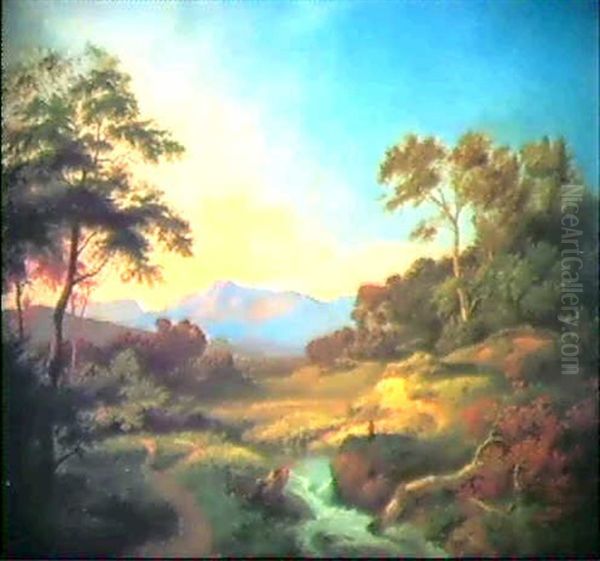 Weite Landschaft Mit Blick Auf Salzburg Oil Painting by Hans Hueber