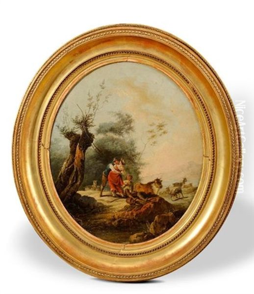 Scene Pastorale Oil Painting by Jean Baptiste Huet