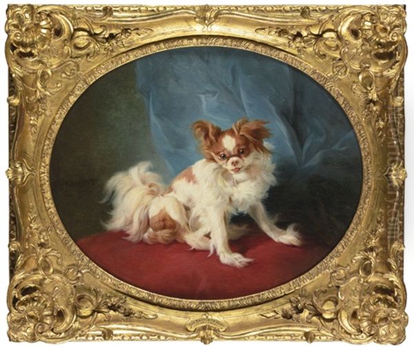 Portrait Of A King Charles Spaniel Oil Painting by Jean Baptiste Huet