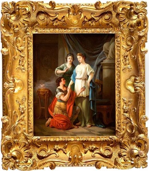 La Proposition Oil Painting by Jean Baptiste Huet