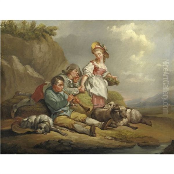 Contadini A Riposo Oil Painting by Jean Baptiste Huet