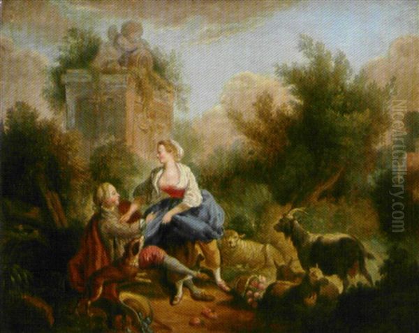 Pastorale Oil Painting by Jean Baptiste Huet