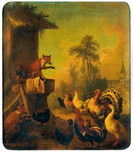 La Predication Du Renard Oil Painting by Jean Baptiste Huet