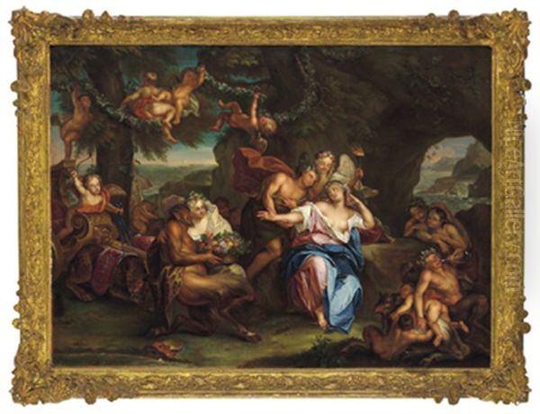 Die Hochzeit Von Bacchus Und Ariadne Oil Painting by Jean Baptiste Huet