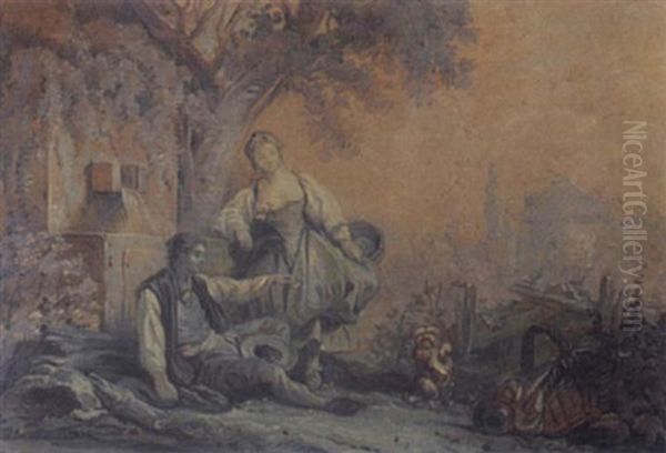 L'education Du Chien Oil Painting by Jean Baptiste Huet