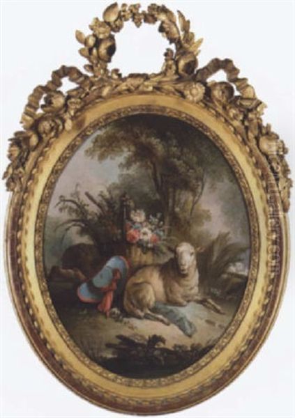 The Shepherdess Oil Painting by Jean Baptiste Huet