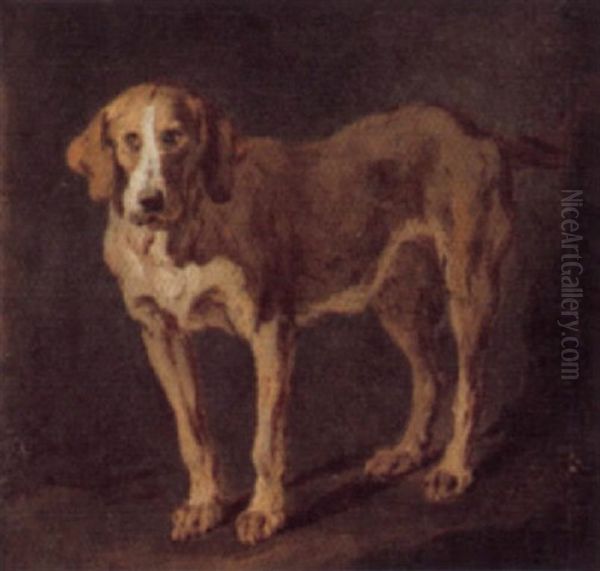 A Hound Oil Painting by Jean Baptiste Huet