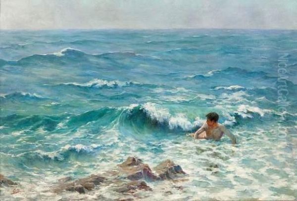 La Vague Oil Painting by Raoul Vital Achille Barre