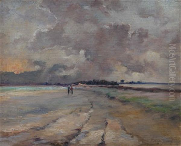 Promenade En Bord De Mer Oil Painting by Paul Huet