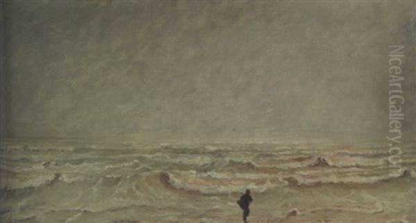 Etude De Mer Dans La Manche Oil Painting by Paul Huet