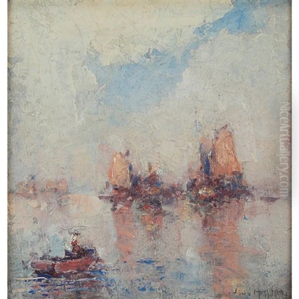 Boats In Harbor by John C. Huffington