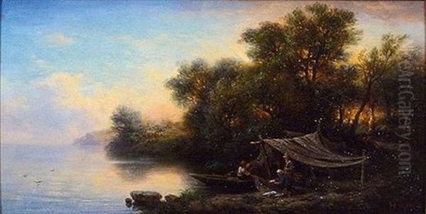 Le Retour De Peche Oil Painting by Claude Sebastien Hugard De La Tour