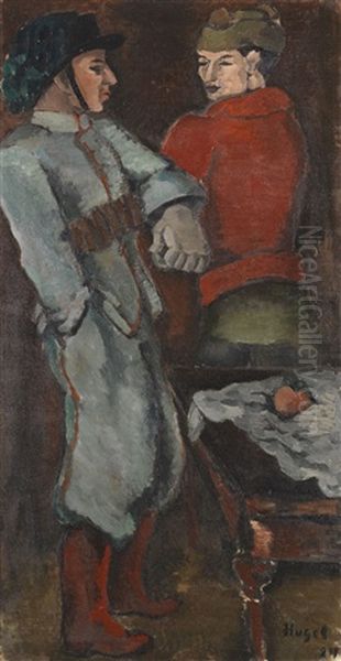 Zwei Soldaten Oil Painting by Helmut vom (Kolle) Huegel