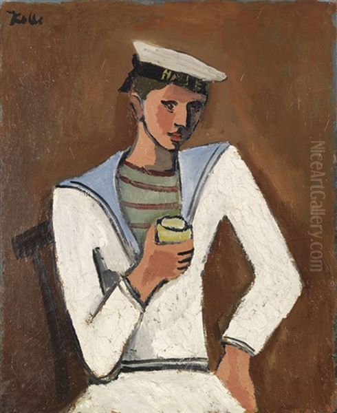 Jeune Homme En Tenue De Marin Oil Painting by Helmut vom (Kolle) Huegel