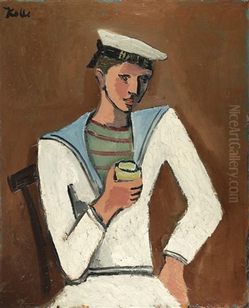 Jeune Homme En Tenue De Marin (der Seemann) Oil Painting by Helmut vom (Kolle) Huegel