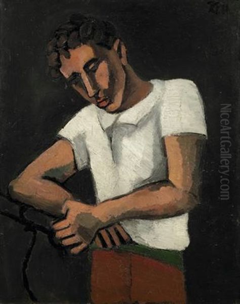 Jeune Homme En Chemise Oil Painting by Helmut vom (Kolle) Huegel