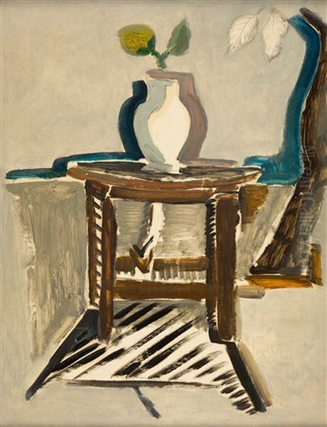 Stillleben (vase Auf Einem Tisch) Oil Painting by Helmut vom (Kolle) Huegel