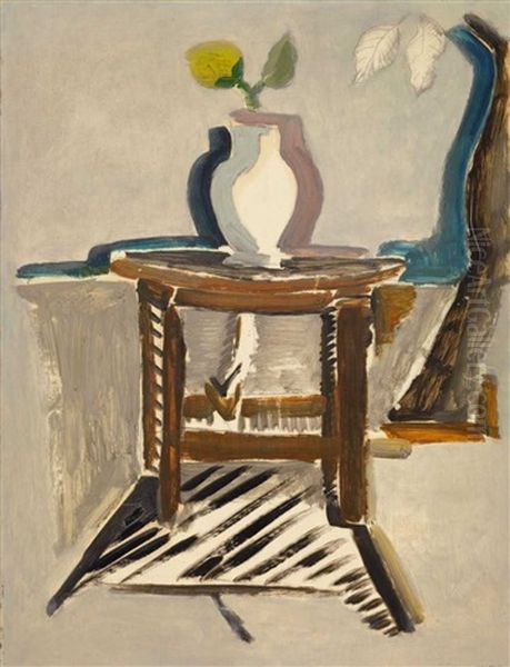 Stilleben - Vase Auf Einem Tisch Oil Painting by Helmut vom (Kolle) Huegel