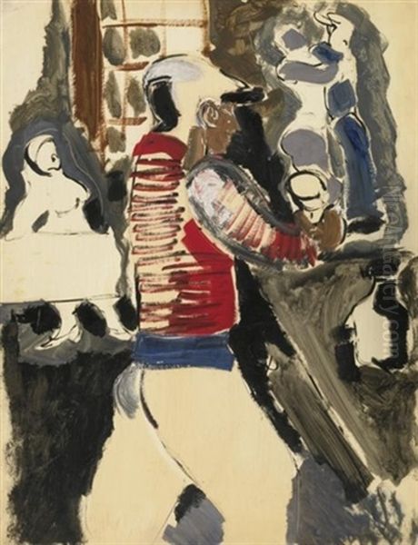 Jockey In Einer Bar Oil Painting by Helmut vom (Kolle) Huegel