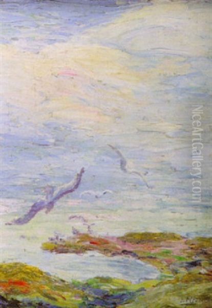 Sea Gulls, Gloucester, Mass. Oil Painting by Emily Hamilton Huger