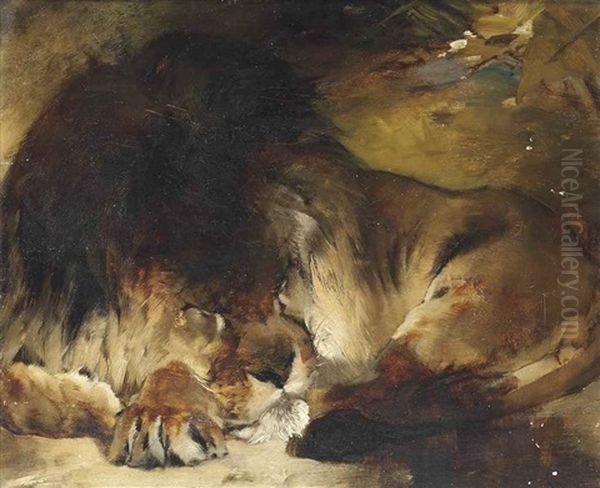 Forest King Asleep Oil Painting by William Huggins