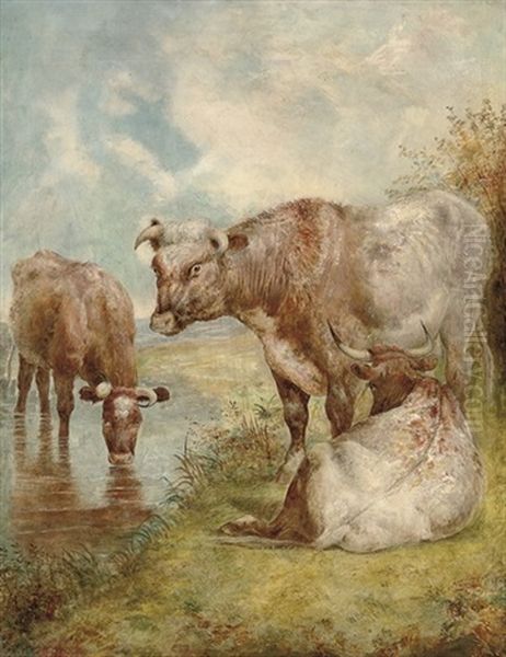 Cattle Watering by William Huggins