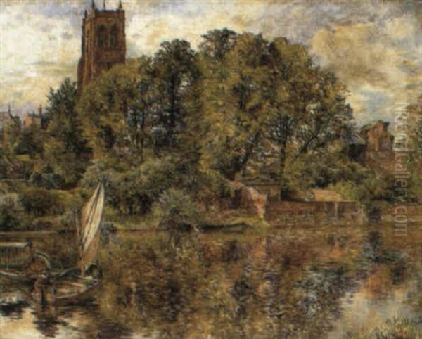 St. John's Church On The Dee Oil Painting by William Huggins