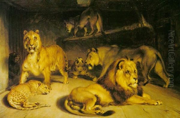 A Group Of Wild Animals Oil Painting by William Huggins