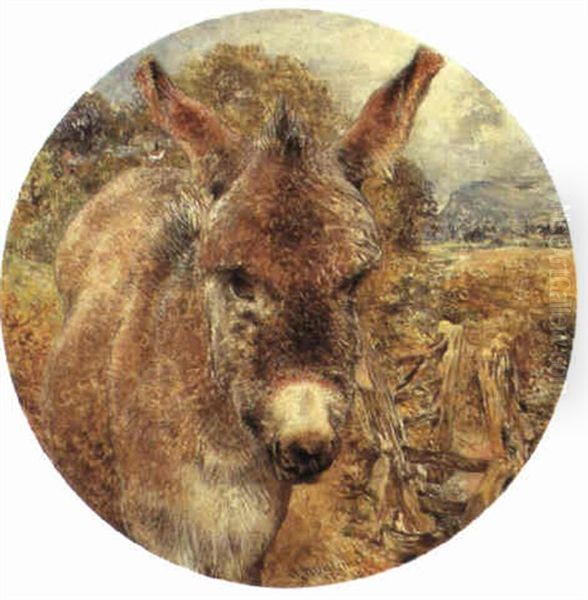 A Donkey At A Style Oil Painting by William Huggins