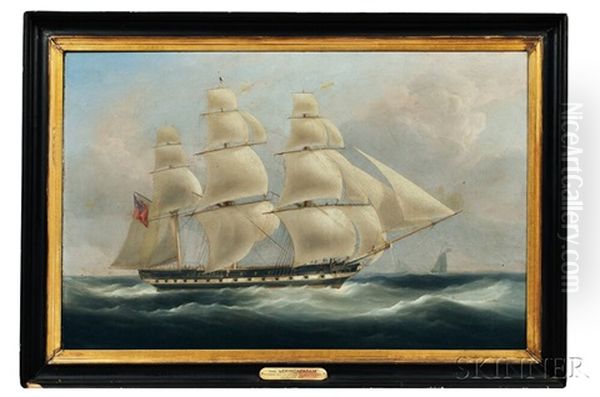 Portrait Of The Seringapatam, Pioneer Ship Of Green's Black Wall Line Oil Painting by William John Huggins