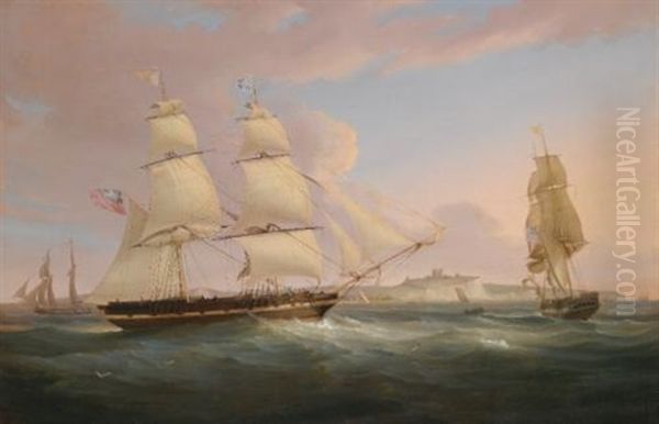 The Merchant Snow Peru Off Dover Oil Painting by William John Huggins