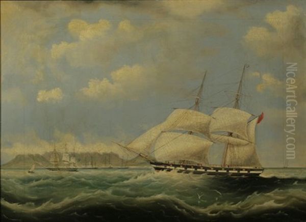 Shipping In Table Bay Oil Painting by William John Huggins