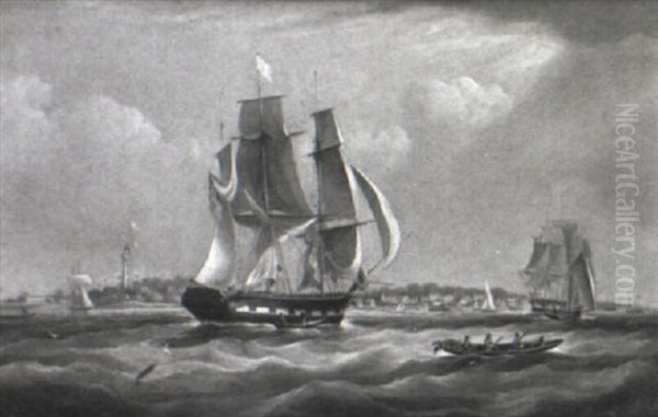 The 'caesar' Arriving At Georgetown, Demarara Oil Painting by William John Huggins