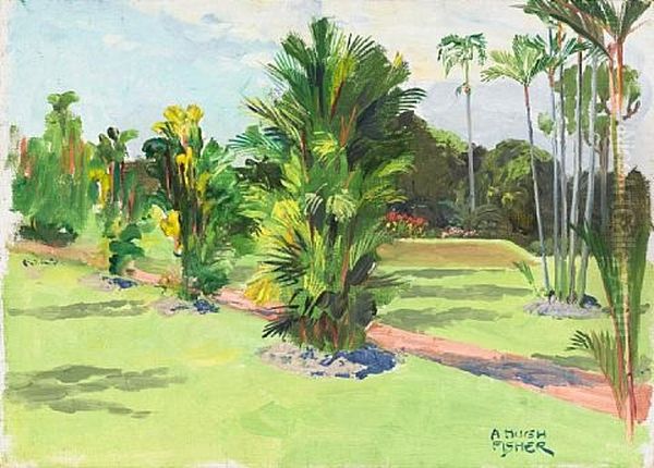 The Botanic Gardens (+ 2 Others; 3 Works) Oil Painting by Alfred Hugh Fisher